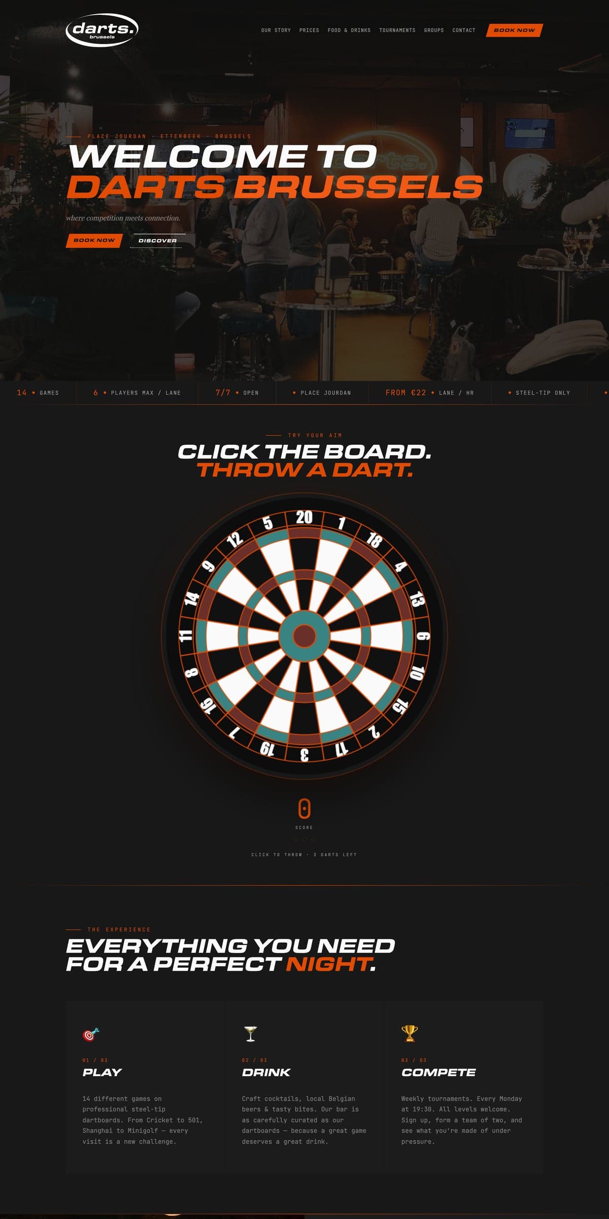 Darts Brussels, capture du site