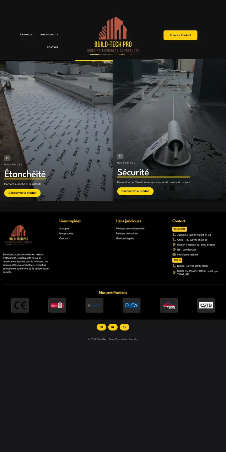 Création de site internet pour Build-Tech, PME belge