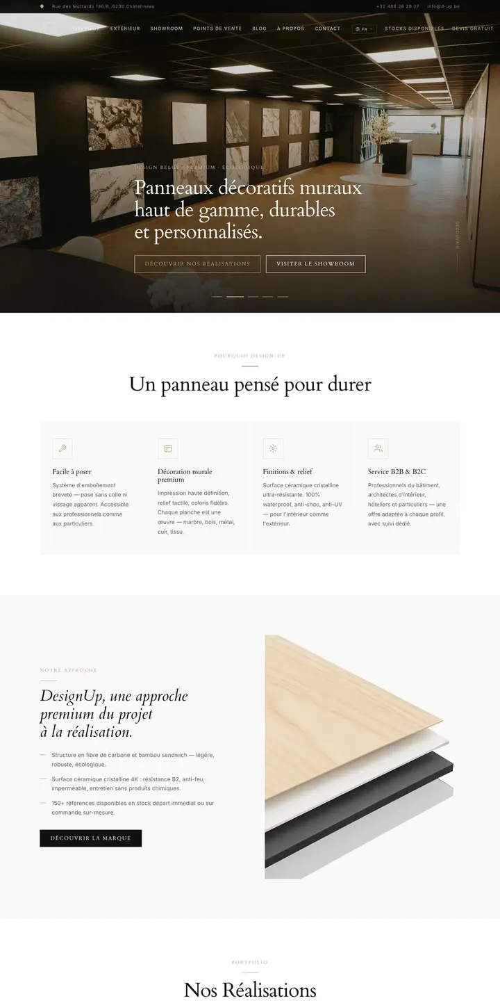 Création de site internet pour D-Up, PME belge