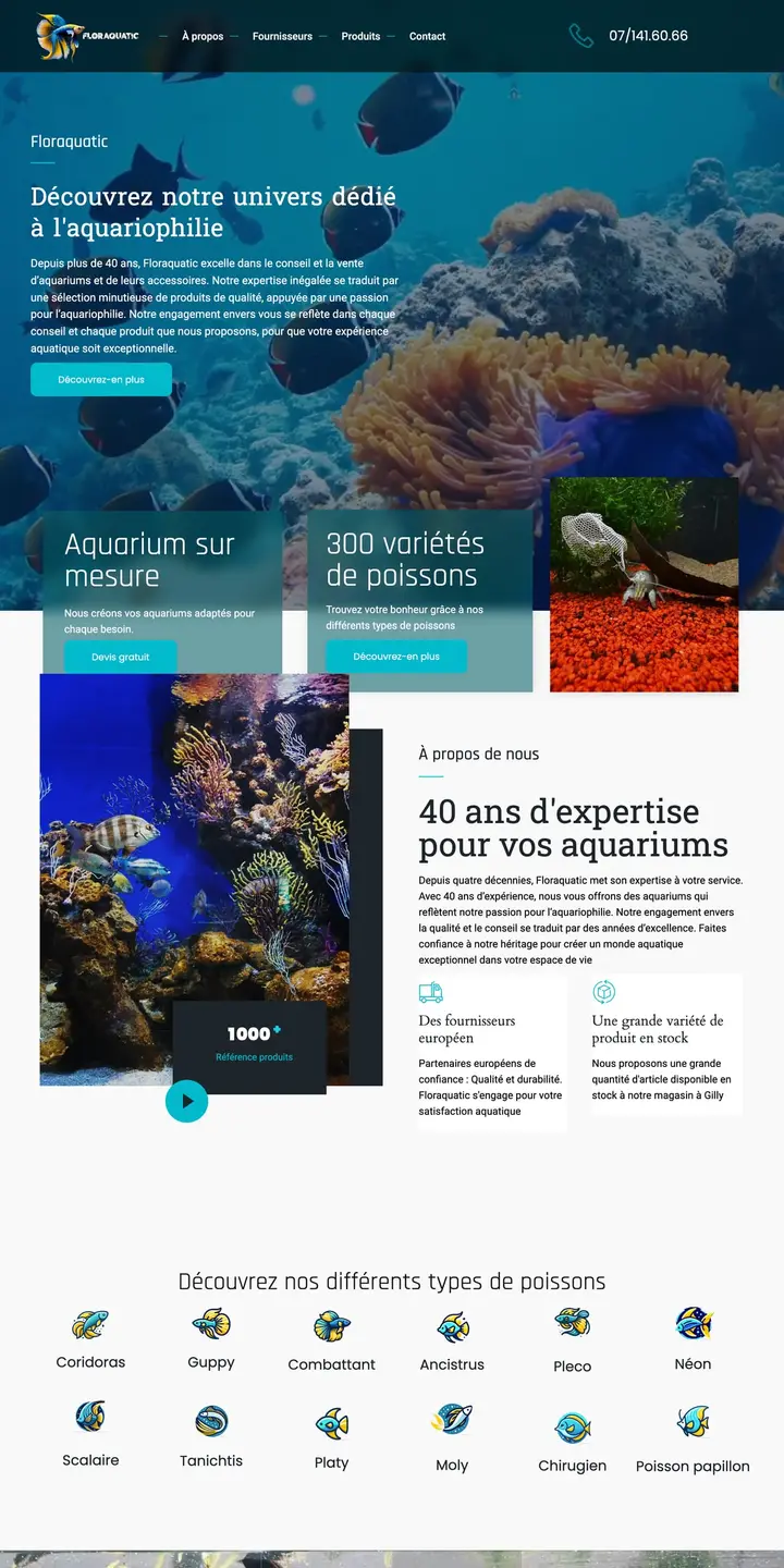 Création de site internet pour Flora-Quatic, PME belge